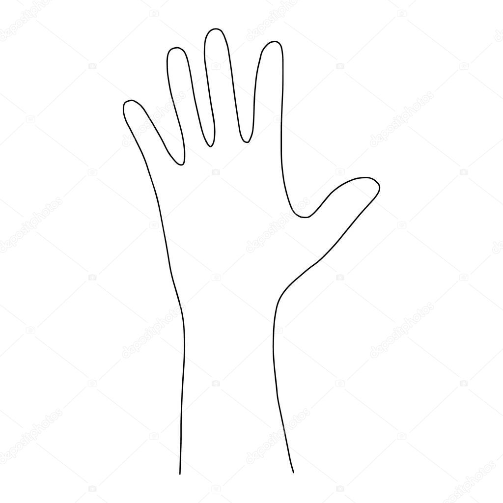Palm With Open Fingers Spread Fingers Hand Outline Drawing By Hand Black And White Image Monochrome Design Vector Illustration Premium Vector In Adobe Illustrator Ai Ai Format Encapsulated Postscript Eps Eps Format