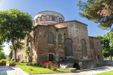 Istanbul, Türkiye, 30 Mayıs 2018: Ayasofya Irene dış çekim, bir Ortodoks Kilisesi Sultani dış avluda yer alan? Sarayı, Istanbul, Türkiye.