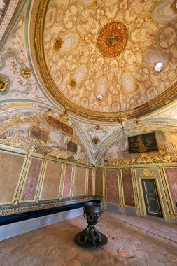 Istanbul, Türkiye, 30 Mayıs 2018: Topkapı Sarayı, Istanbul, Türkiye'nin ünlü dönüm noktası ikinci Courtyard İmparatorluk Konseyi iç detay.