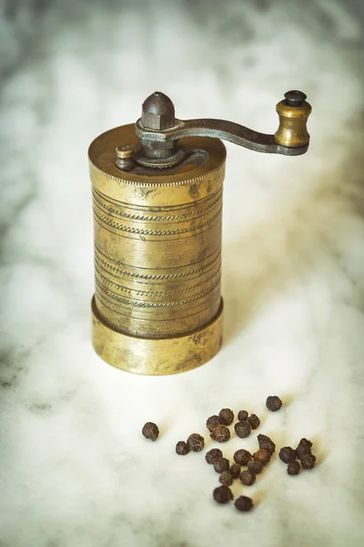 Vintage Brass Pepper Grinder — Stock Photo, Image