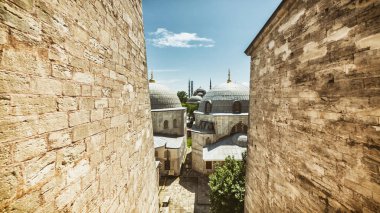 Sultan Ahmet Camii Ayasofya Sophia Windows, Istanbul, Türkiye'nin görünümünü