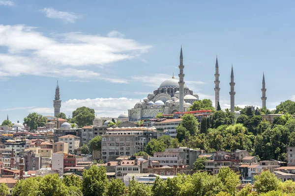 Güneşli Bir Yaz Gününde Süleyman Camii Stanbul Türkiye — Stok fotoğraf