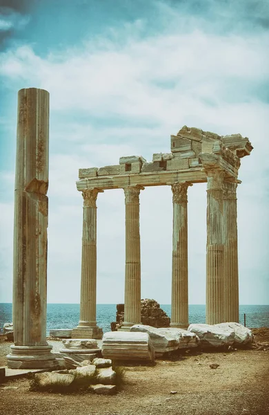 Храм Аполлона Расположен Конце Полуострова Сиде Анталья Турция — стоковое фото