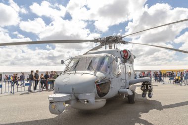 Istanbul, Türkiye, 21 Eylül 2018: Sikorsky Sh70 Seahawk helikopteri Teknofest ekranda, 20 Eylül arasında düzenlenen bir Havacılık ve teknoloji festival ve stanbul yeni Havaalanı 23.