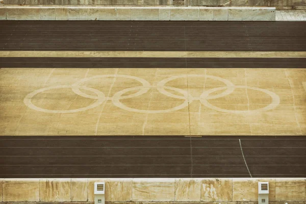 Atenas Grecia Septiembre 2016 Detalle Del Panathenaic Stadium Estadio Histórico —  Fotos de Stock