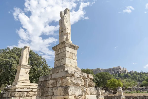 Antiguas Estatuas Ágora Antiguo Atenas Grecia — Foto de Stock