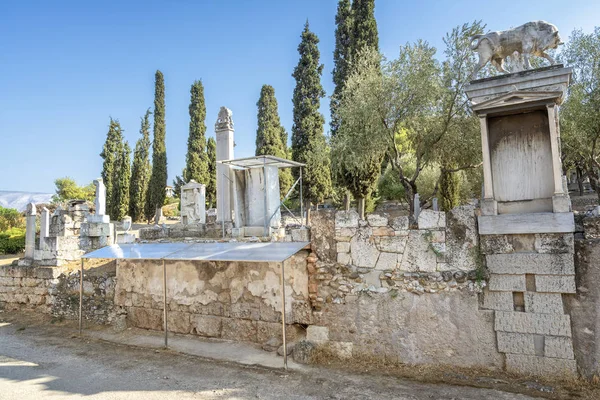 Réplicas Modernas Monumentos Funerarios Kerameikos Atenas Grecia — Foto de Stock