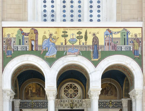 Athén Görögország Szeptember 2016 Részlet Freskó Metropolitan Cathedral Athén Minden — Stock Fotó