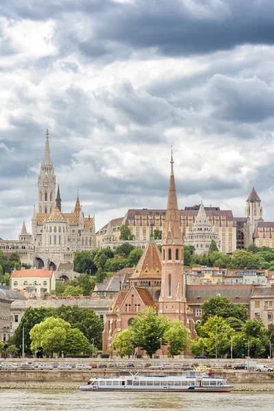 Вид Побережье Буды Пешта Будапешт Венгрия — стоковое фото