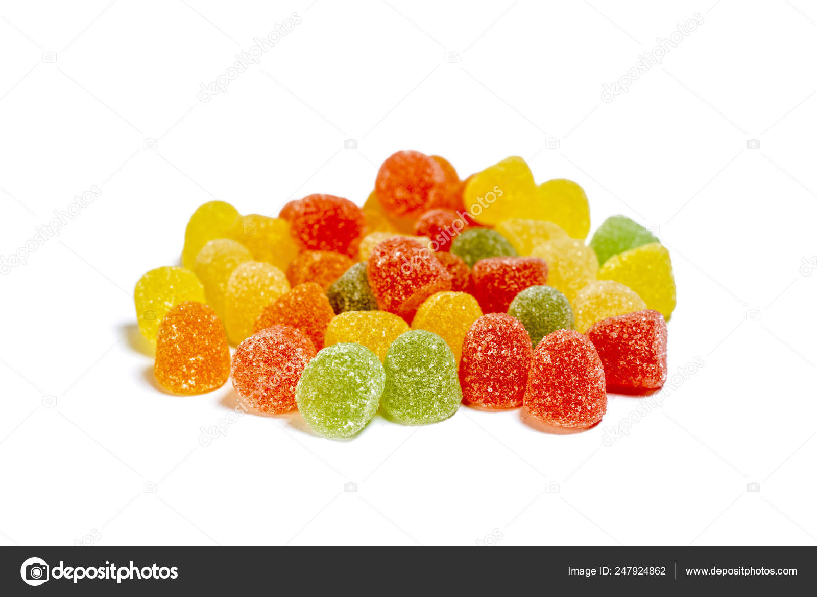Gummy Candies Fruit Juice Isolated White Background — Stock Photo