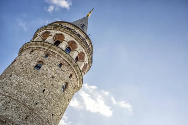 Düşük Açı Atışı Galata Kulesi Stanbul Türkiye — Stok fotoğraf