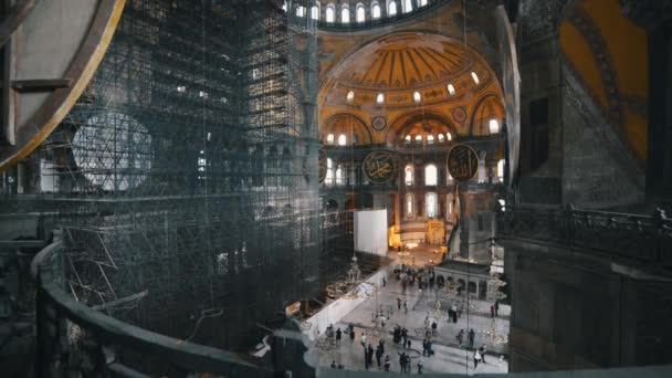 Istanbul Turchia Giugno 2018 Dettaglio Interno Hagia Sophia Chiesa Patriarcale — Video Stock
