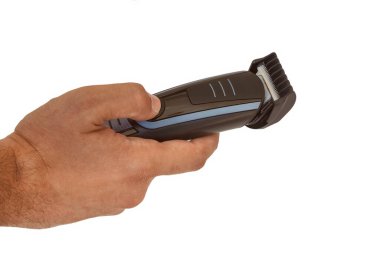 Beyaz arka planda izole edilmiş Erkek El Tıraşı Tıraşı