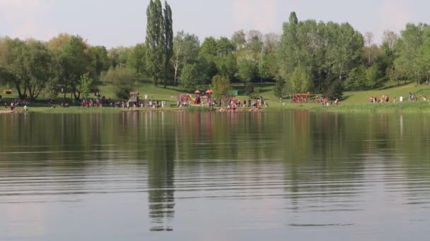 Swimmingpool Vattenreservoar Benedikt Staden Mest Tjeckien — Stockvideo