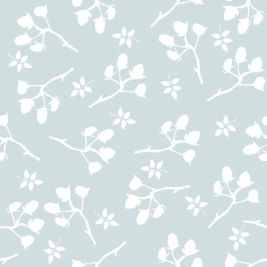 Böğürtlenli, çiçeksiz desen, arka plan. Vektör illüstrasyonu 