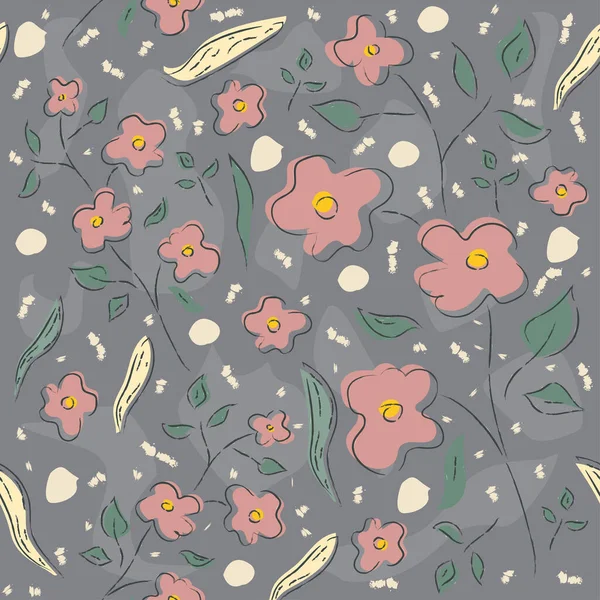 Motif Floral Sans Couture Fond Illustration Vectorielle — Image vectorielle