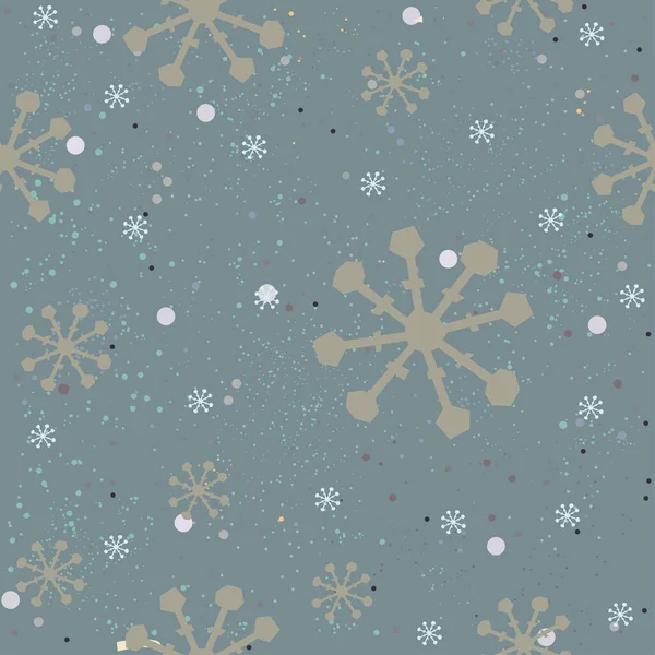 Vánoční Vzor Pozadí Sněhem — Stockový vektor