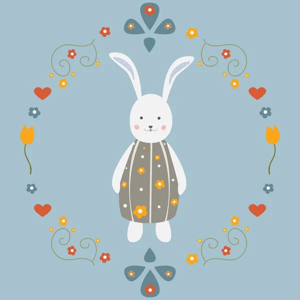 Χαριτωμένο Bunny Χαρακτήρας Για Κάρτες Shirts Πάσχα Θέματα Κλπ — Διανυσματικό Αρχείο