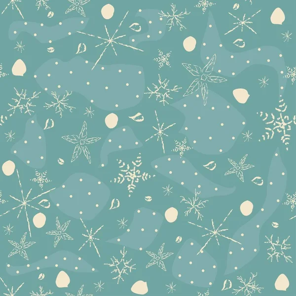 Cute Hand Drawn Winter Pattern Seamless Pattern Vector Illustration — Stock Vector