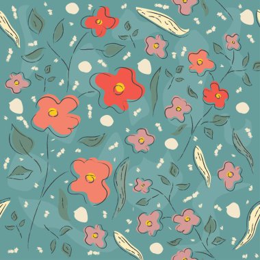 Çiçeksiz desen. El Çizimi. 