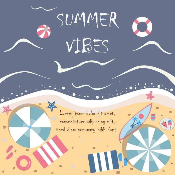 Summer Sweet Time Plaża — Wektor stockowy