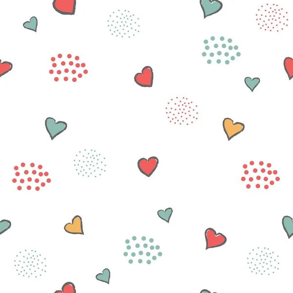 Lindos Corazones Fondo Patrón Sin Costura Con Corazones — Vector de stock