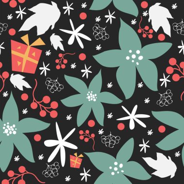 Holiday Poinsettia ile Şirin Kış Şablonu