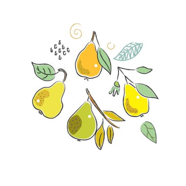 Armutlu şirin kış ikonu. El yapımı İskandinav tarzı. Vektör İllüstrasyonu