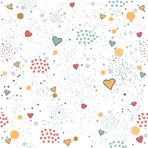 Kreative Hand Gezeichnete Nahtlose Muster Mit Herzen Ideal Für Hochzeitskarten — Stockvektor