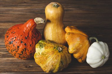 ahşap yüzeyde taze toplanmış kagılar 