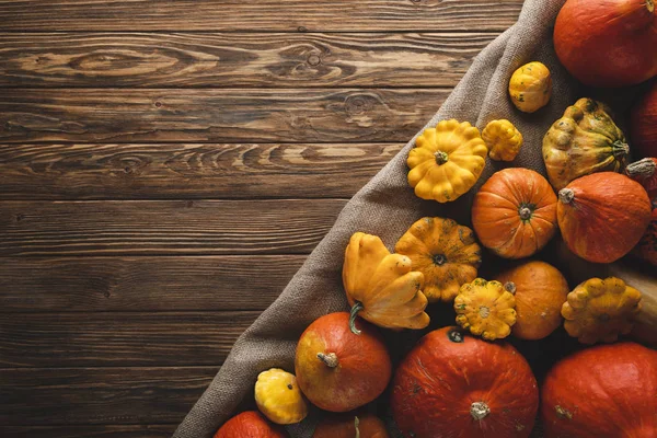 çuval bezi üzerinde taze aldı kabı