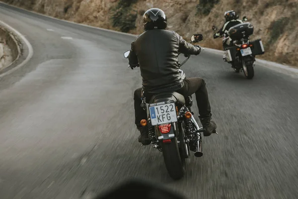 Malaga Espagne Juillet 2018 Homme Moto Harley Davidson Lors Voyage — Photo