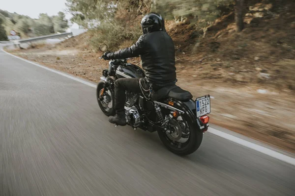 Malaga España Julio 2018 Hombre Montando Harley Davidson —  Fotos de Stock