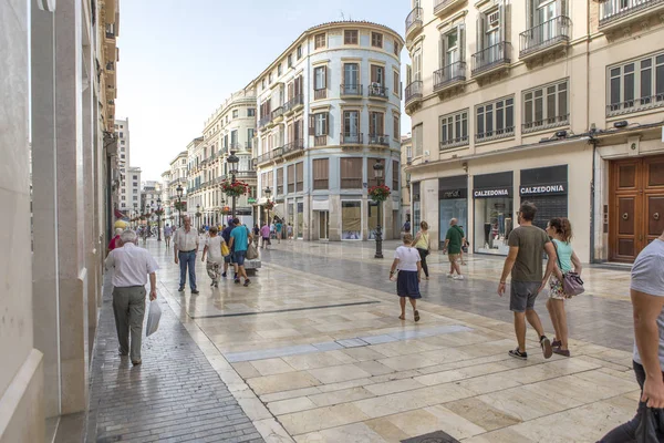 Malaga Spanien September 2018 Turister Över Gatan Larios Morgonen Resa — Stockfoto