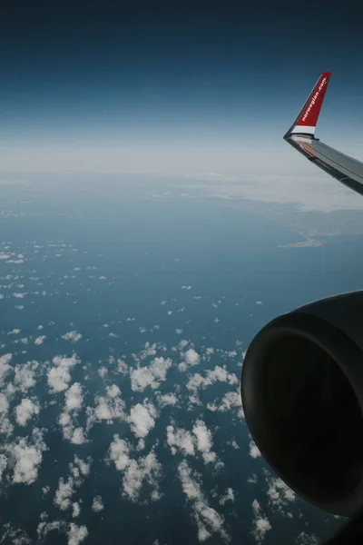 포틀랜드 2018 포틀랜드의 하늘과 바다와 노르웨이 비행기에서 Gatwick와 말라가 비행기로 — 스톡 사진