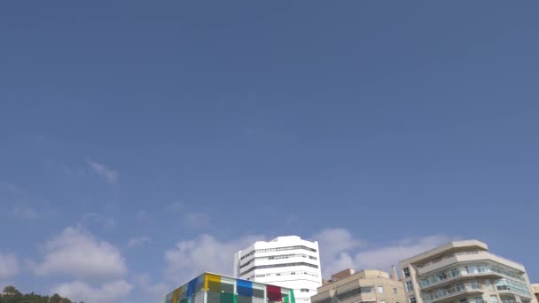 Malaga Spain February 21Th 2019 Pompidou Museum Building Malaga City — Stock Video