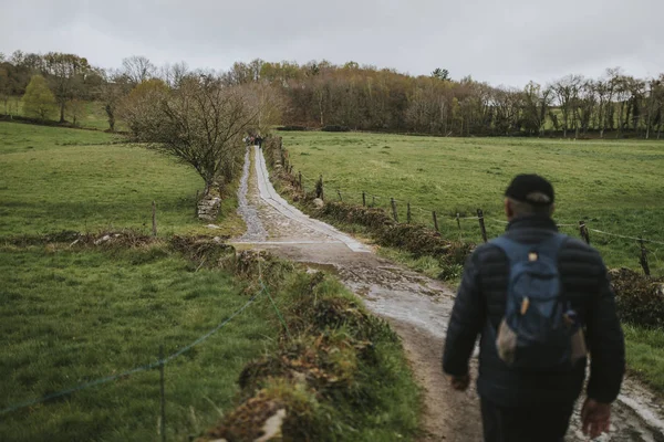 Wunderschöne Landschaft Und Weg Auf Dem Camino Santiago Spanien — Stockfoto