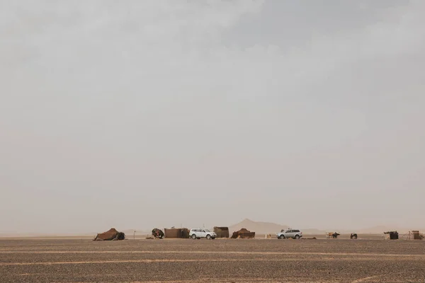 Sahara Campo Deserto Fuoristrada Parcheggiati — Foto Stock