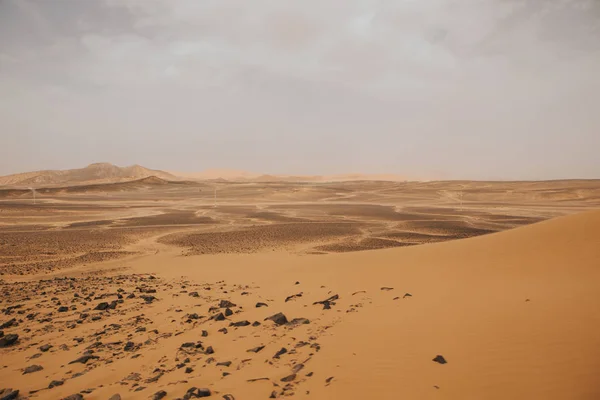 Paesaggio Desertico Marocchino Con Dune Terreni Aridi — Foto Stock