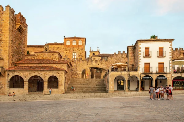 Cáceres España Junio 2020 Vista Cáceres Plaza Mayor Arco Estrella — Foto de Stock