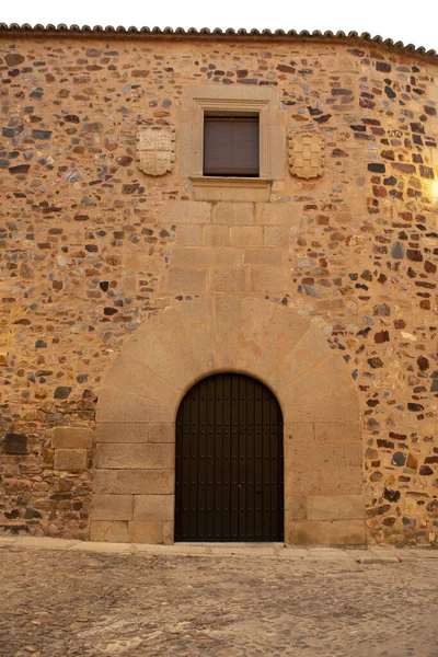 Fasáda Starého Domu Historickém Městě Caceres Španělsko — Stock fotografie