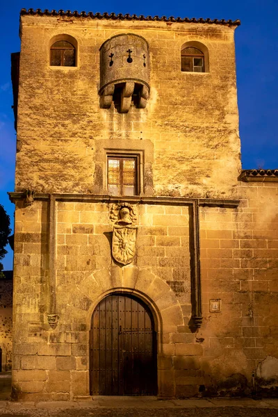 Hermoso Palacio Piedra Antiguo Casco Antiguo Cáceres Exrtremadura España — Foto de Stock