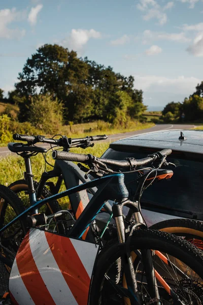 Vtt Sur Porte Vélos Voiture Vacances Vélo — Photo