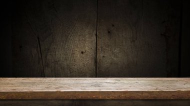 fıçının arka planı ve aşınmış eski ahşap masa.