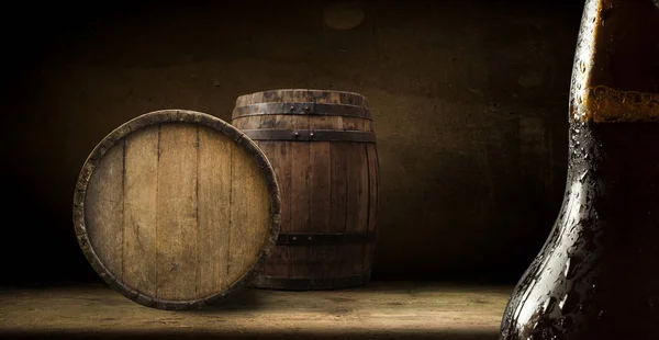 Background Barrel Worn Old Table Wood — Stock Photo, Image