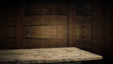 ahşap Pano tablo alan buğday günbatımı ışığı önünde. Ürün görüntü montaj için hazır