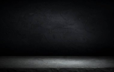 döşeme zemin ve tuğla duvar arka planı karanlık oda.