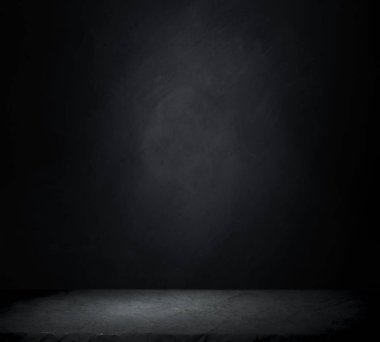 döşeme zemin ve tuğla duvar arka planı karanlık oda.