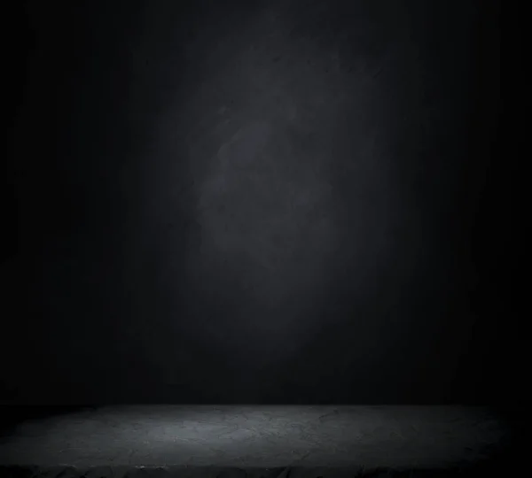 Темная Комната Плиточным Полом Кирпичным Фоном Стены — стоковое фото