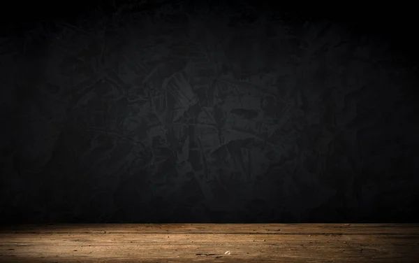 Mesa Madera Vieja Con Humo Fondo Oscuro — Foto de Stock